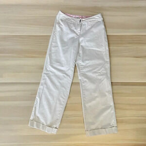 J.Jill Beige Chino Cuffed Wide Leg Trouser Pants size 6